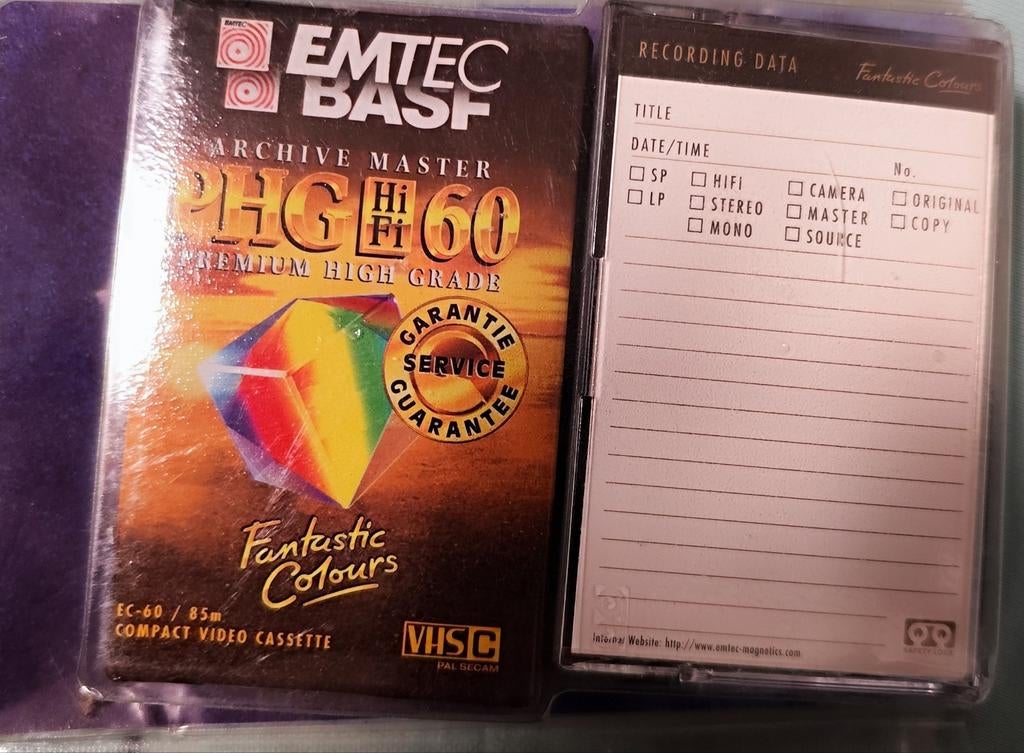 Cassette vidéo VHS (2 pièces) BASF EMTEC, Enlèvement ou Envoi