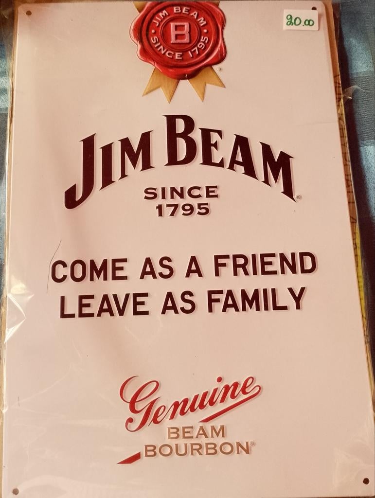 Jim Beam reclamebord, Verzamelen, Ophalen of Verzenden
