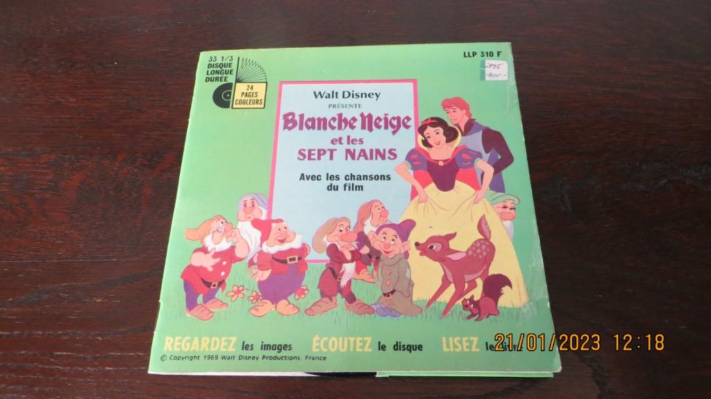 VINTAGE musique enfant / conte Walt Disney Blanche Neige, Enlèvement ou Envoi, Comme neuf, Autres types, 3 à 5 ans
