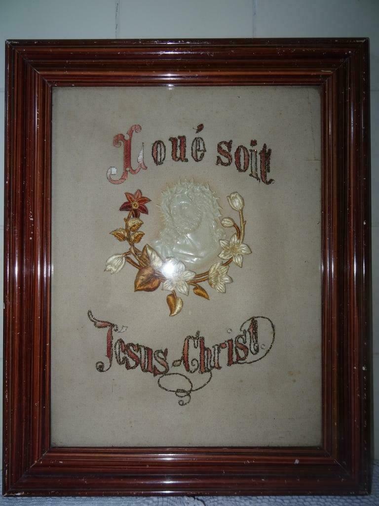 Art populaire Loué soit Jésus Christ tête Jesus curio art, Enlèvement ou Envoi