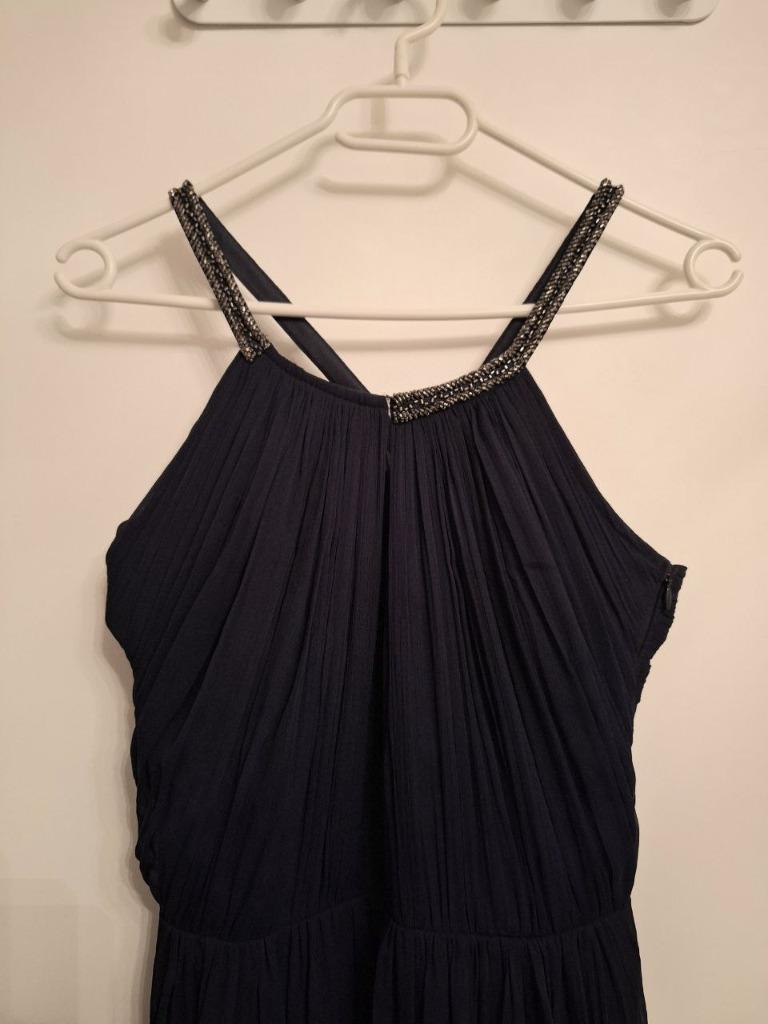 Robe de soirée/bal Mango (Taille S) bleu foncé à bretelles, Mango, Taille 36 (S), Comme neuf, Enlèvement