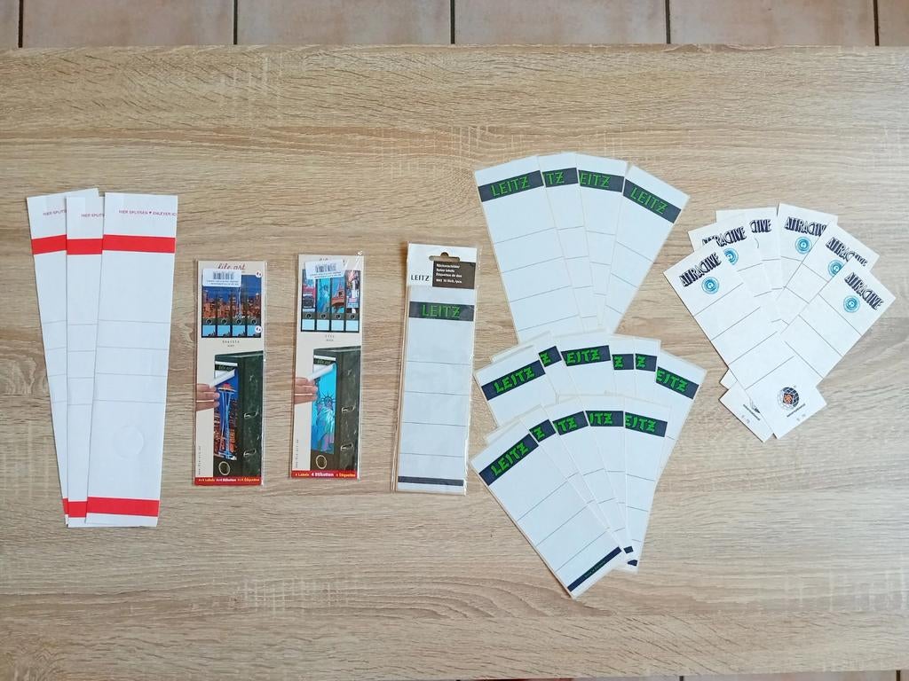 Lot étiquettes autocollantes pour dos de classeurs, Enlèvement ou Envoi, Neuf