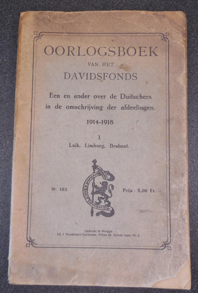 Oorlogsdagboek van het Davidsfonds 1914-1918, Ophalen of Verzenden, Gelezen