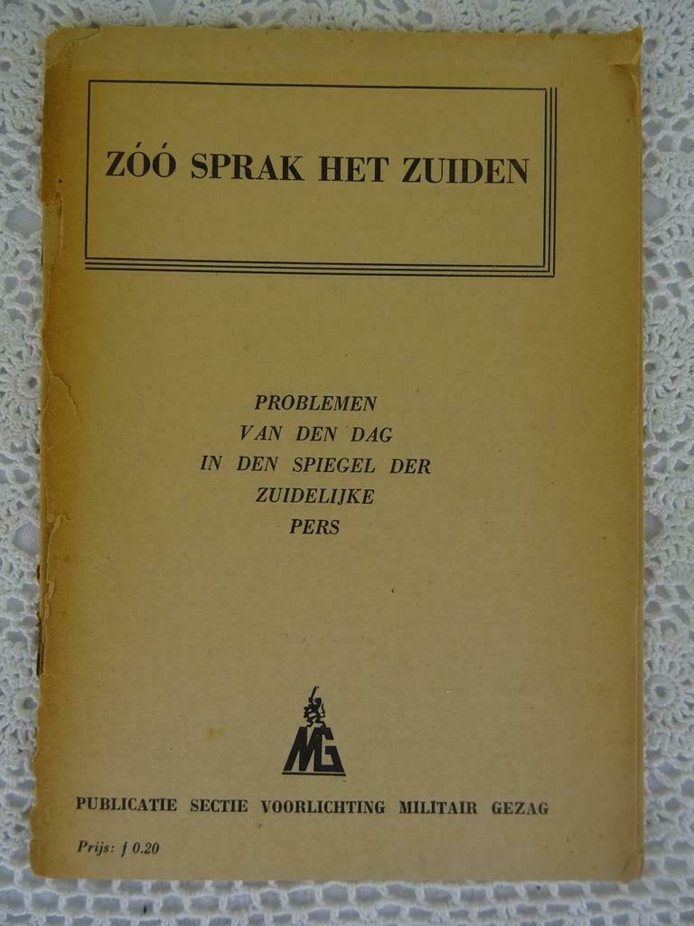 Livret ancien WW2 Zoo sprak het zuide l'autorité militaire, Enlèvement ou Envoi, 1945 à nos jours, Utilisé, Autres sujets/thèmes