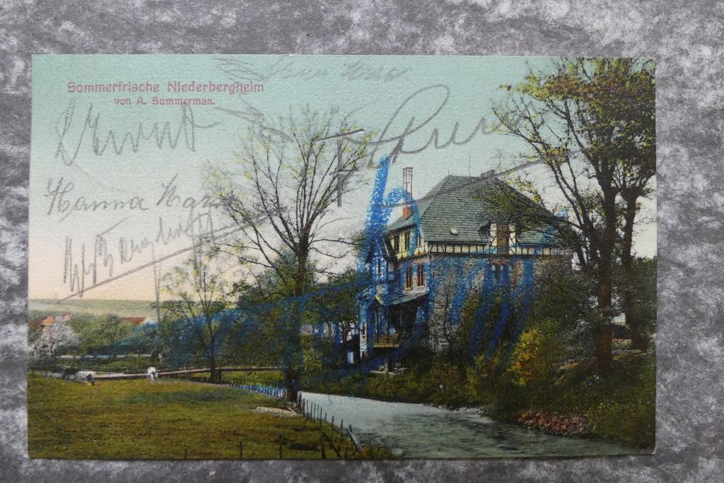 Postkaart 21/3/1910 Sommerfrische Niederbergheim, Duitsland, Ophalen of Verzenden, Voor 1920, Gelopen, Duitsland