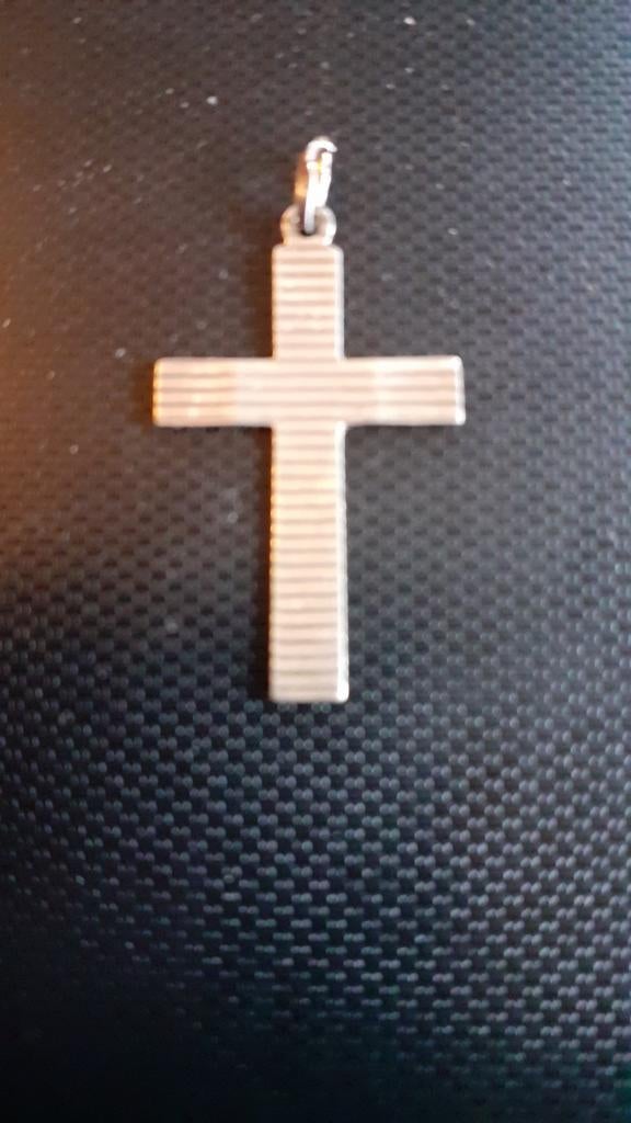 pendentif croix de cou chrétienne en argent 925(2), Enlèvement ou Envoi, Utilisé, Argent, Argent