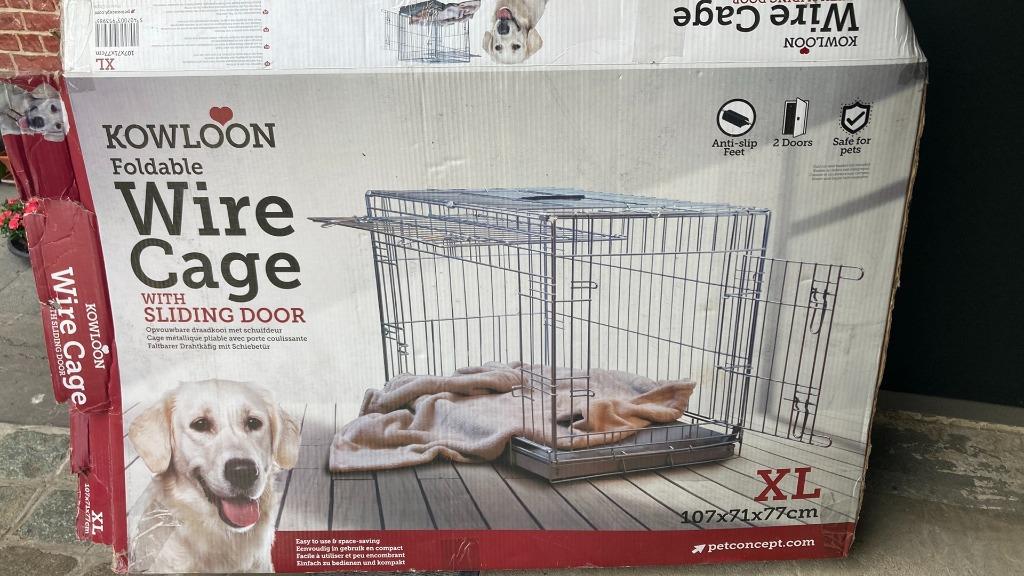 opvouwbare hondendraadkooi met schuifdeur, 65 à 100 cm, Comme neuf, Enlèvement, Niche à chien