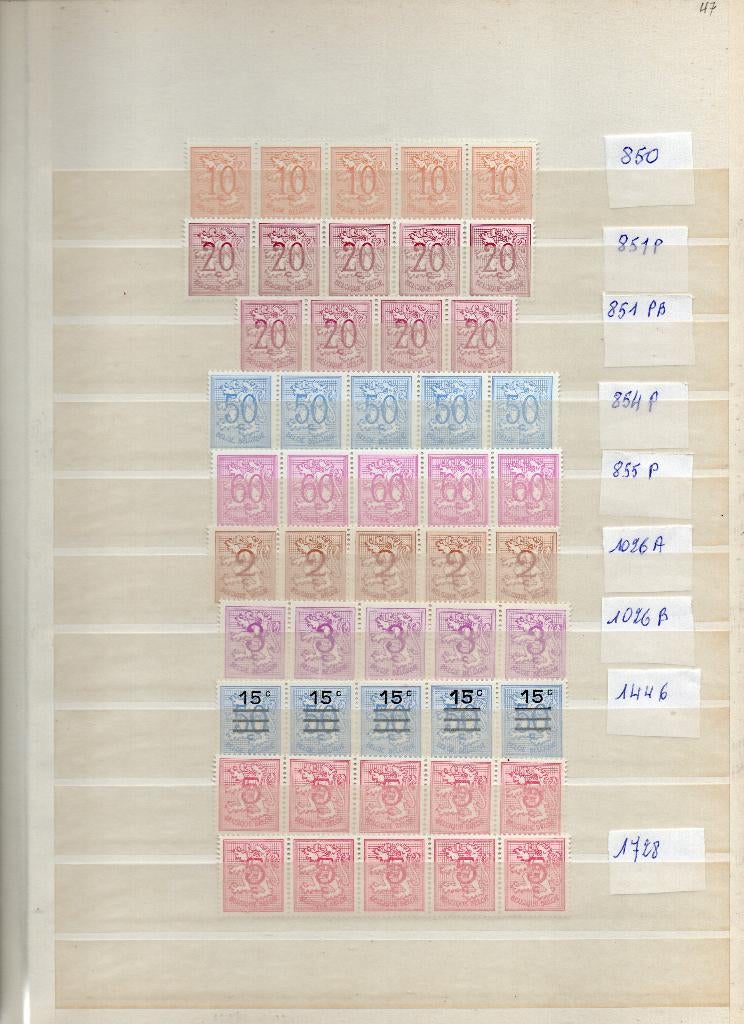 Timbres Belges neufs par bandes de 5 ou 4 (voir prix), Ophalen of Verzenden, Postfris