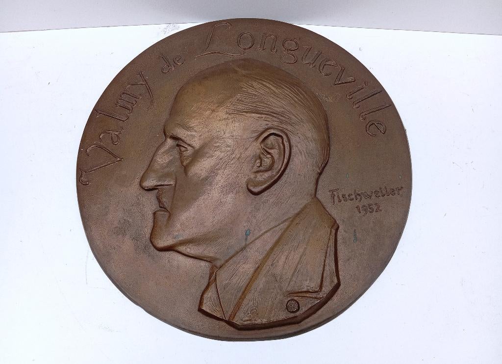 groot brons 48 cm beeld GUSTAVE FISCHWEILER 1952, Antiek en Kunst, Ophalen of Verzenden, Brons