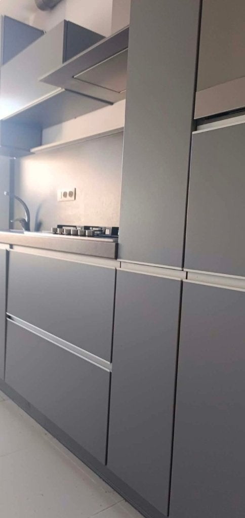 Keuken met toestellen, Gris, Bois, Comme neuf, Enlèvement