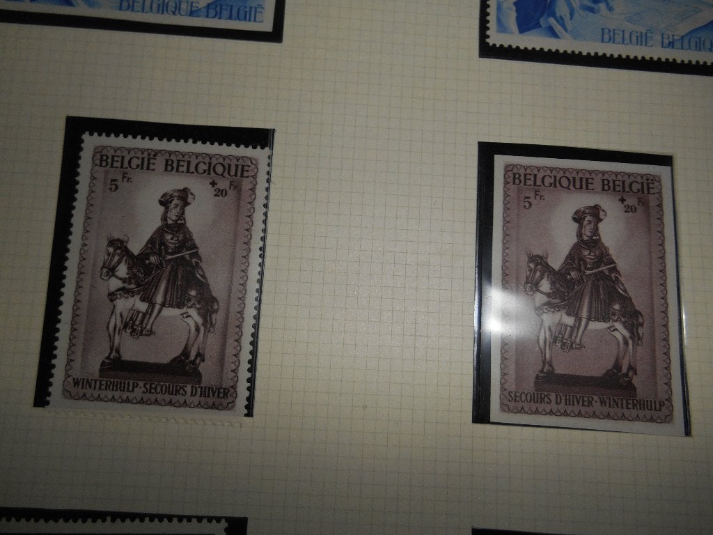 Lot de 2 Timbres Belge 1941 secours d'hiver ( Dentelé + n D), Enlèvement ou Envoi