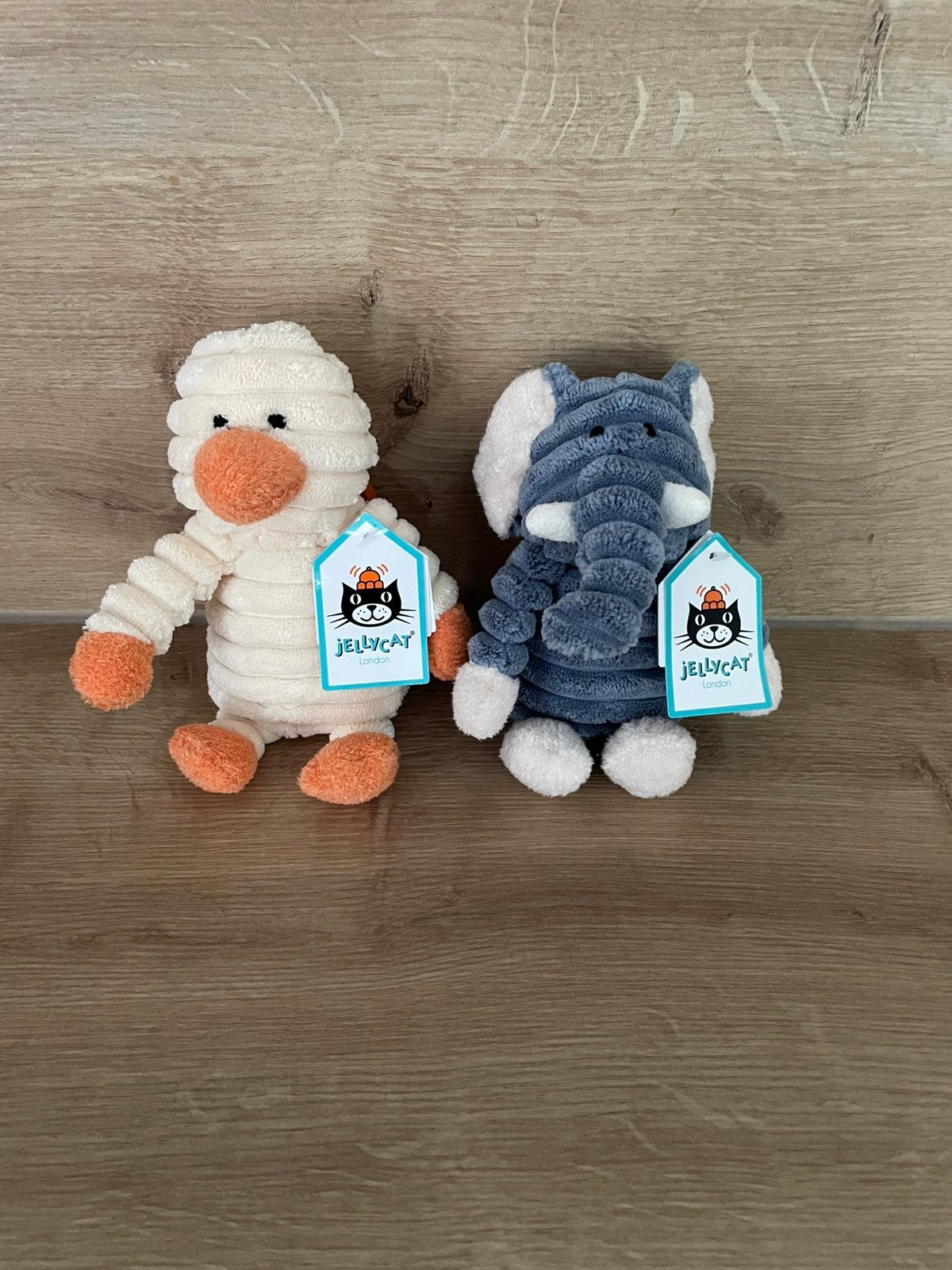 Jellycat Cordy Roy - Elephant Jitter & Duckling - retraitée, Enlèvement ou Envoi, Neuf, Jellycat