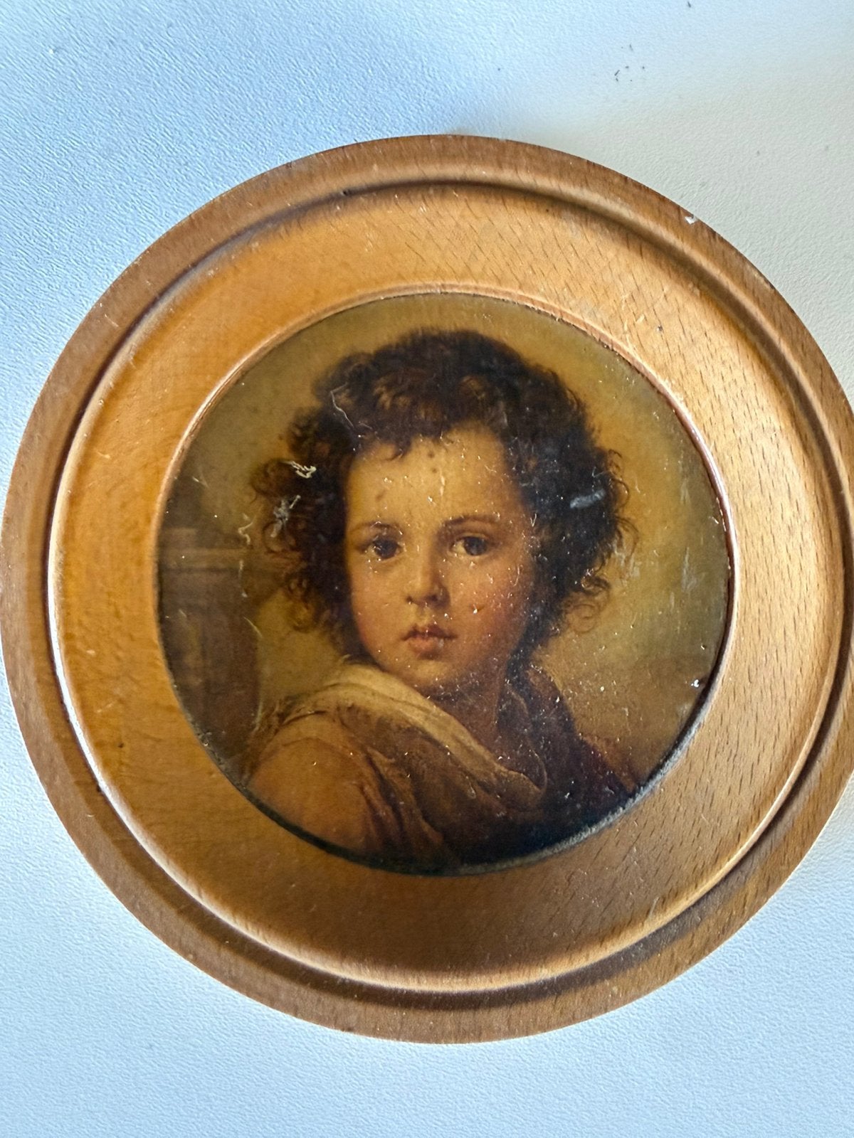 Vintage houten wandbordje / miniatuur naar Murillo, Ophalen