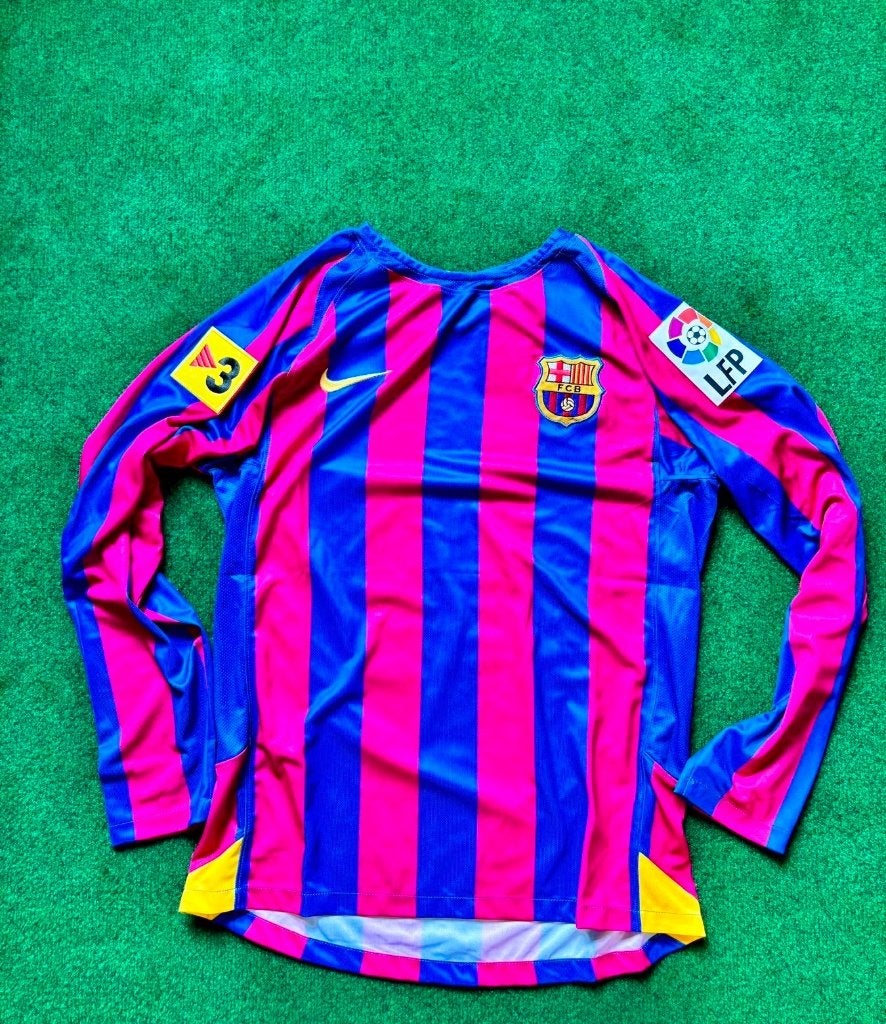 Vintage FC Barcelona 2004/2005 Thuisshirt - Long Sleeve, Sport en Fitness, Voetbal, Maat L, Ophalen of Verzenden, Zo goed als nieuw