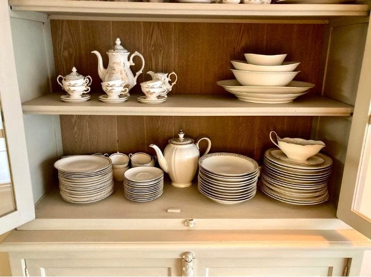 Bavaria servies 105 stuks ecru/goud, Ophalen, Porselein, Vintage