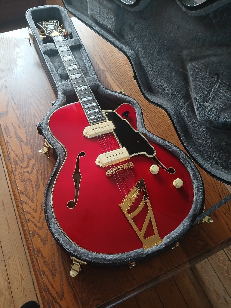 D'Angelico Excel 59 trans cherry, Muziek en Instrumenten, Ophalen, Zo goed als nieuw, Hollow body, Overige merken