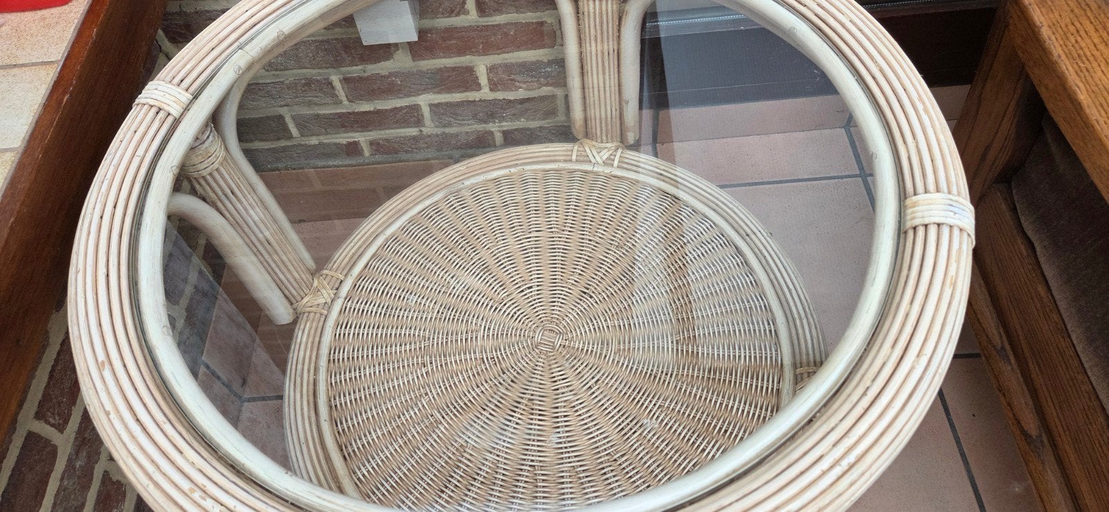 bijzet tafel, Huis en Inrichting, Tafels | Bijzettafels, Gebruikt, Rond, 55 tot 75 cm, Ophalen