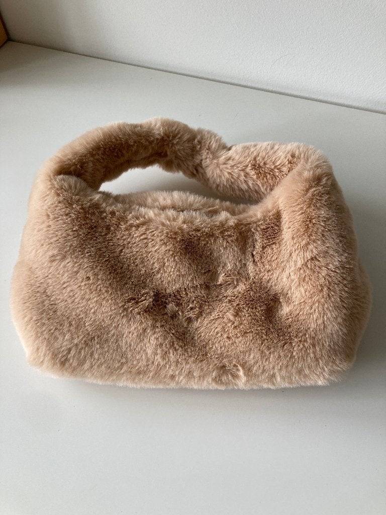 fluffy handtas, Ophalen of Verzenden, Nieuw, Bruin, Handtas