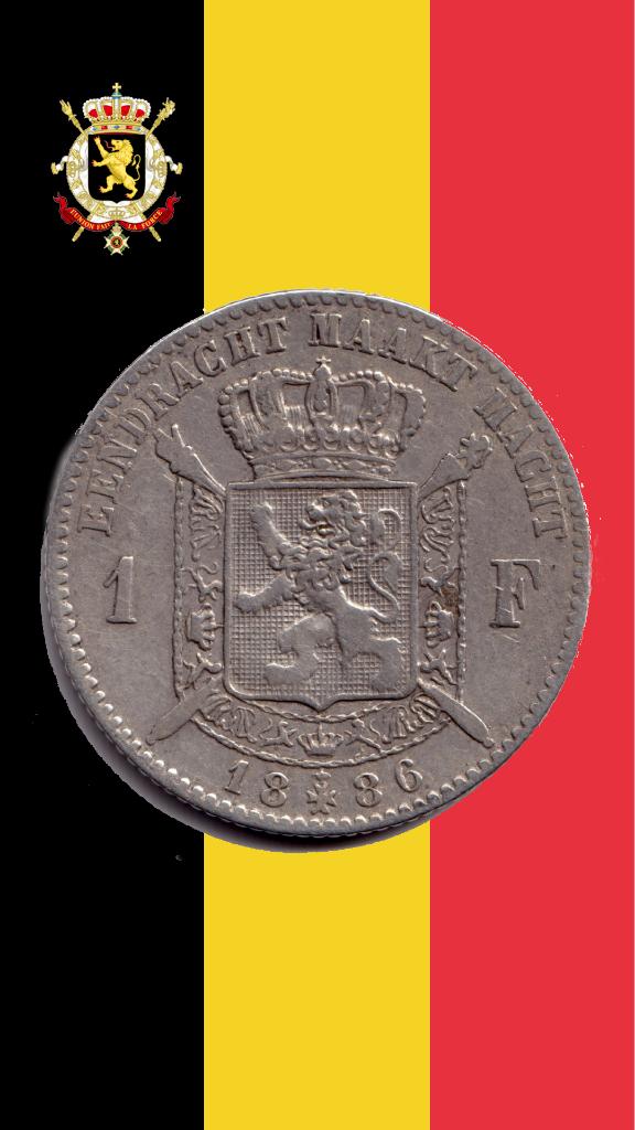 1 frank 1886 VL - Leopold II, Verzenden, Zilver, Losse munt, Zilver