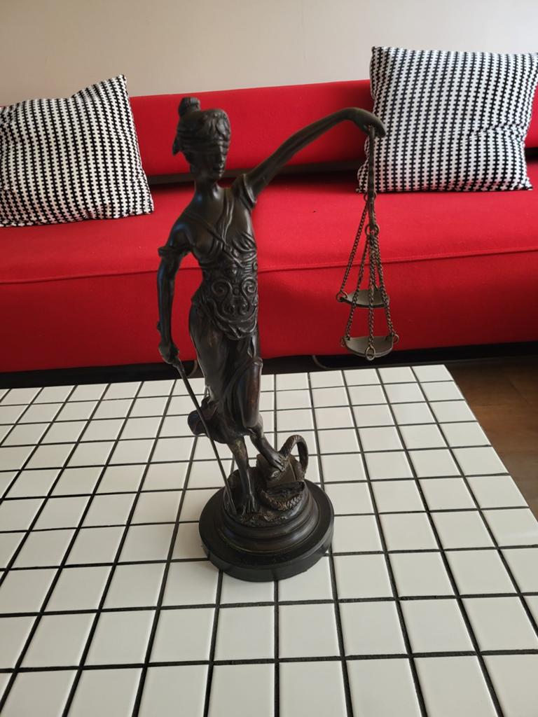 Justice féminine, Antiquités & Art, Statue, Patiné, Brons, Enlèvement