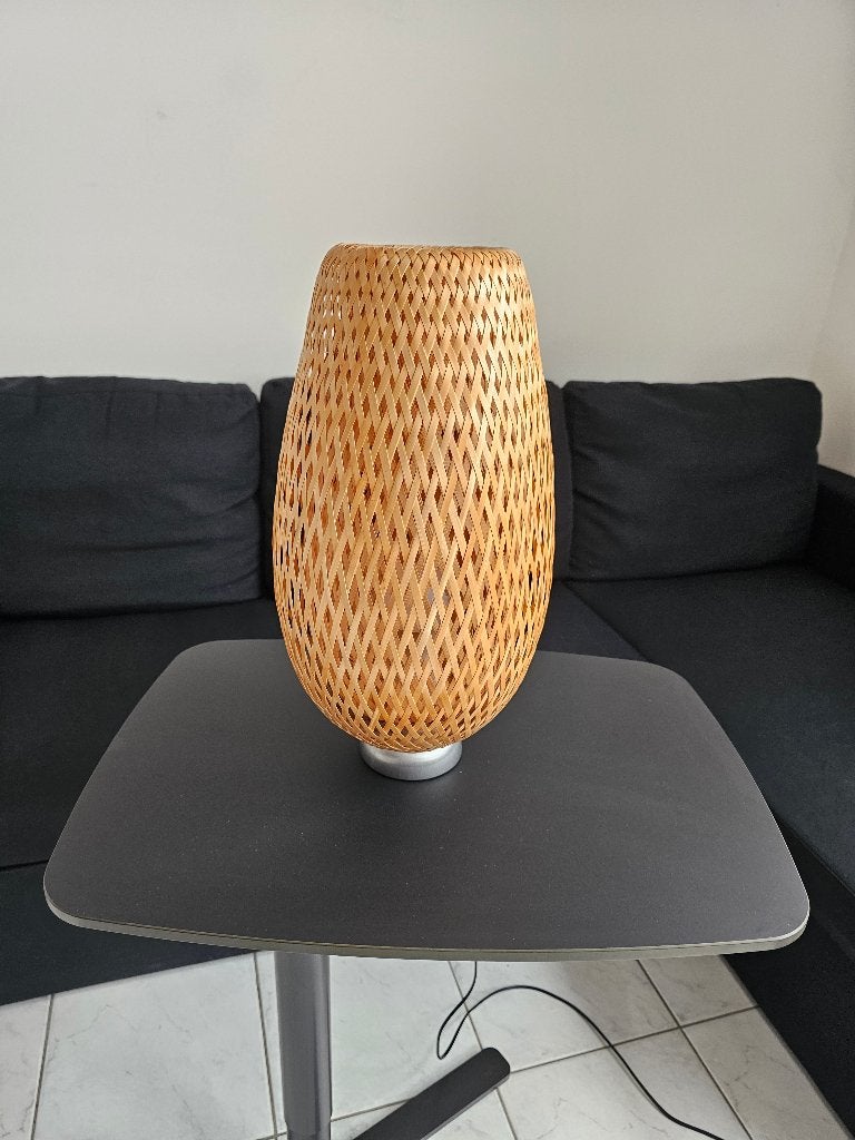 Ikea böja tafellamp handgemaakte bamboe, Vintage, Ophalen of Verzenden, Zo goed als nieuw, Minder dan 50 cm