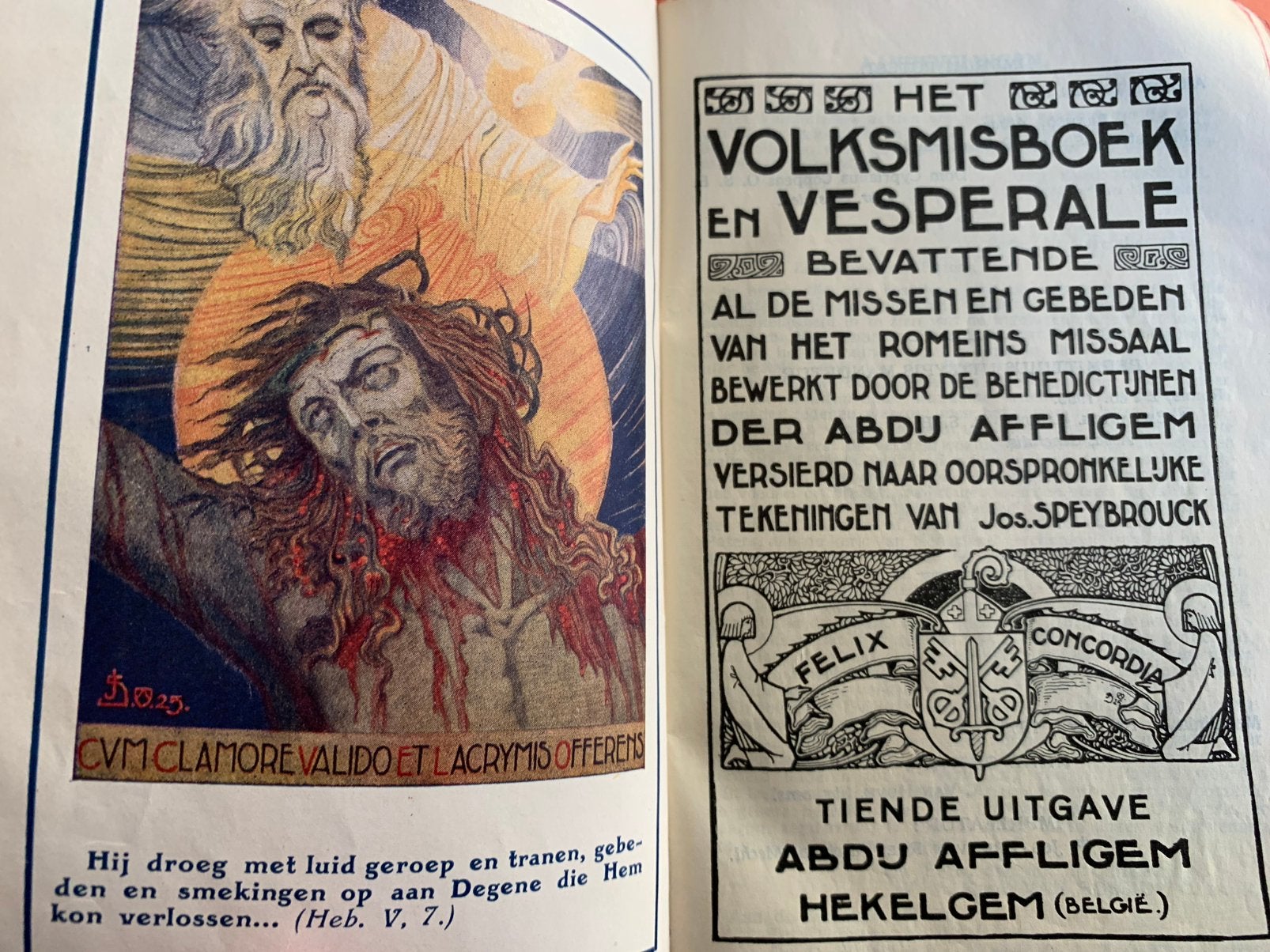 Volksmisboek en vesperale Benedictijnen Affligem 1938-10de, Antiek en Kunst, Ophalen of Verzenden