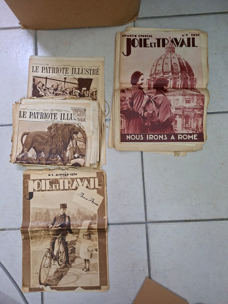 Beau lot de vieux journaux Patriote illustré/Joie et travail, Enlèvement, Avant 1920, Journal ou Magazine