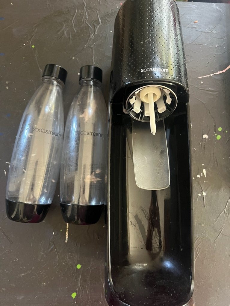 Soda Stream, gaz plein, 2 bouteilles, Enlèvement, Utilisé