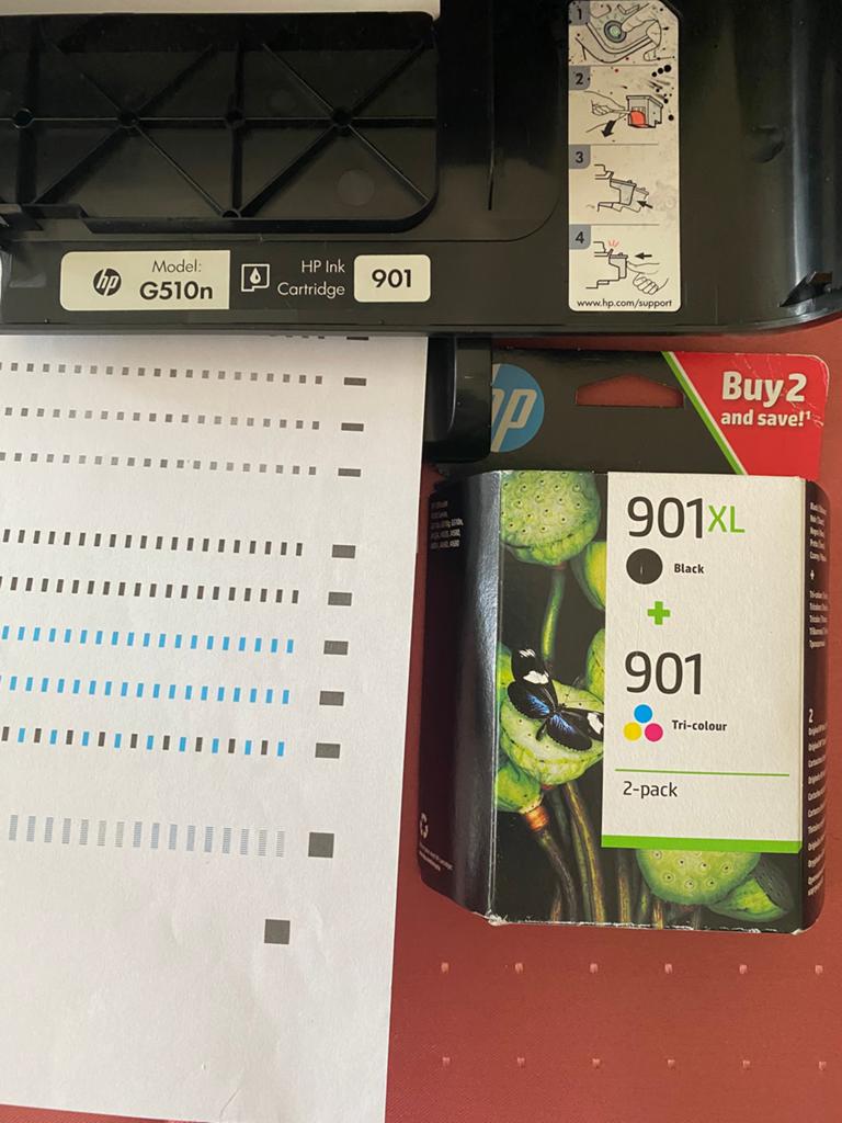 HP Printer (Officejet 4500 wireless) + inkt 901 zw+ kleur, Computers en Software, Printerbenodigdheden, Ophalen, Gebruikt, Cartridge