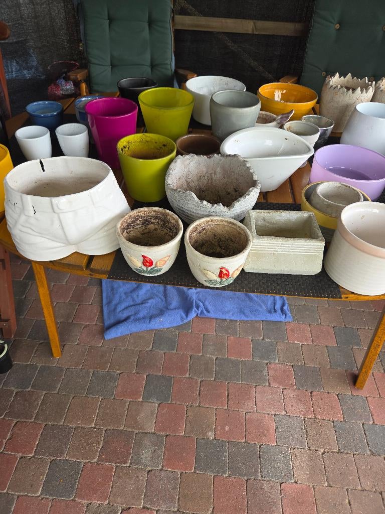 bloempotten, Ophalen, Gebruikt, Balkon