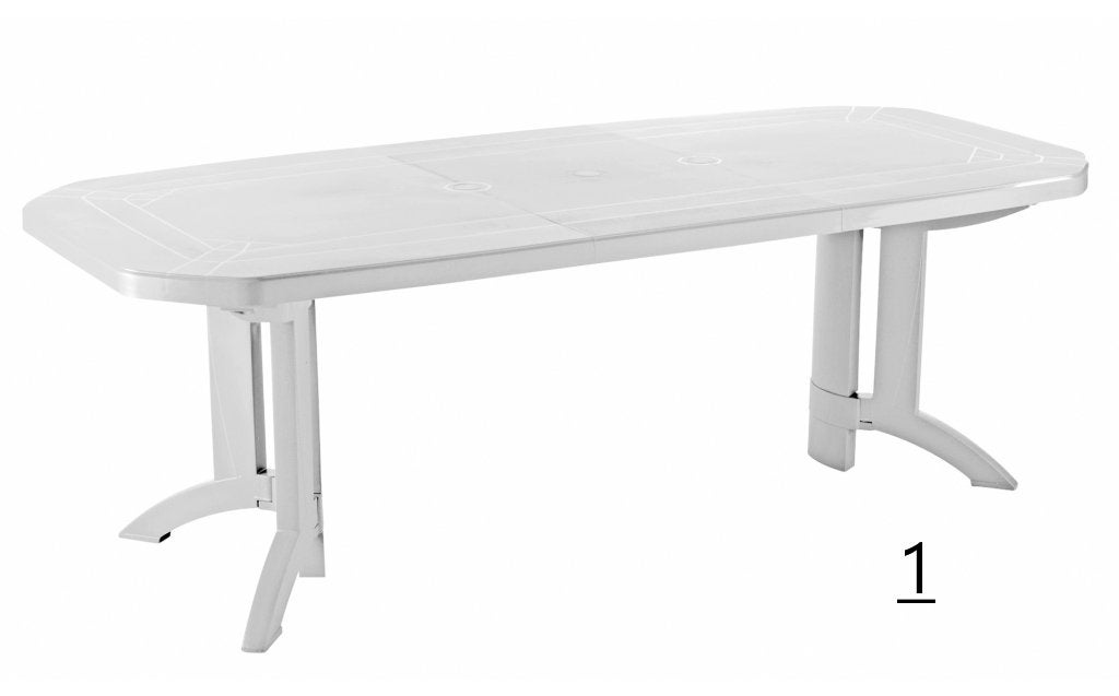 NU GROSFILLEX TUINTAFEL VEGA 1654/220CM KLEUR WIT., Tuin en Terras, Tuintafels, Ophalen, Nieuw, Rechthoekig, Kunststof