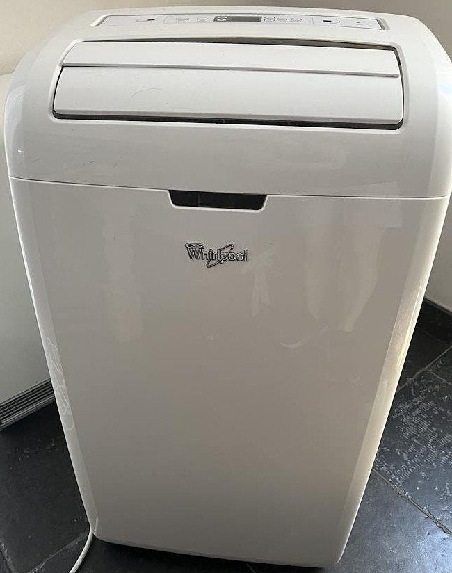 mobiele airco op wieltjes met bijbehorende afvoerslang, Ophalen, Gebruikt, Timer, Minder dan 60 m³
