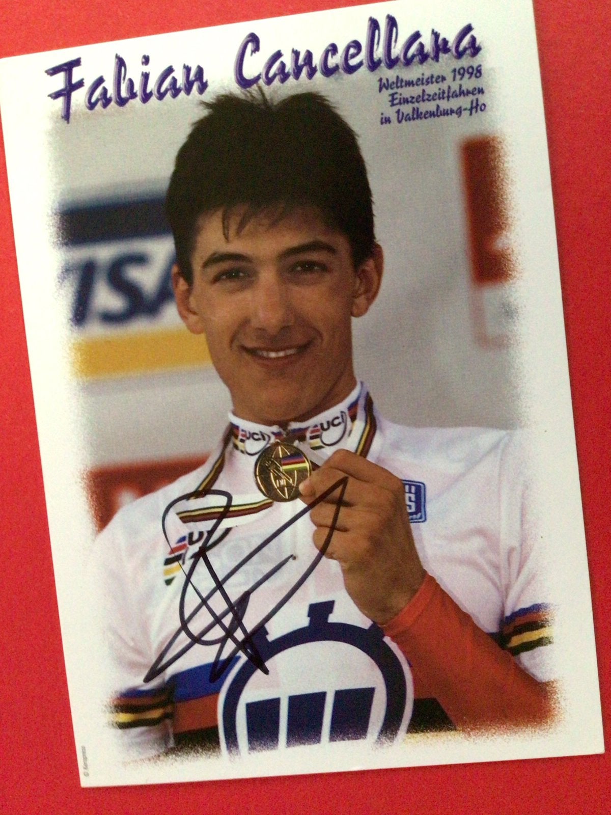 wielerkaart 1998 wk fabian cancellara signe, Verzenden, Zo goed als nieuw