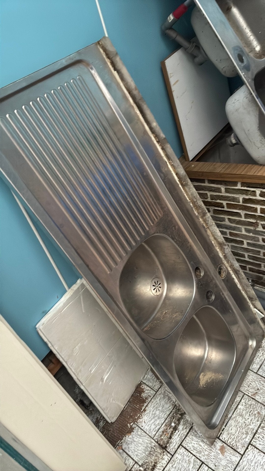 Inox wasbak keuken 130cm, Ophalen, Zo goed als nieuw