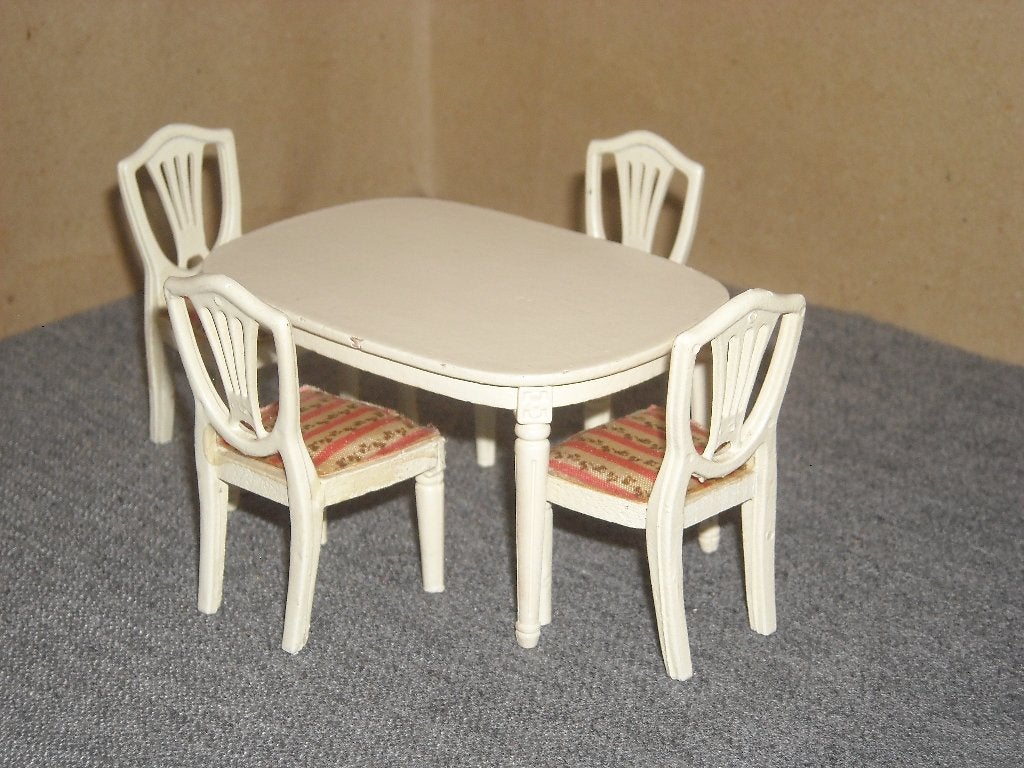 Lundby eethoek: tafel met 4 stoelen, Collections, Enlèvement ou Envoi, Utilisé, Maison de poupées