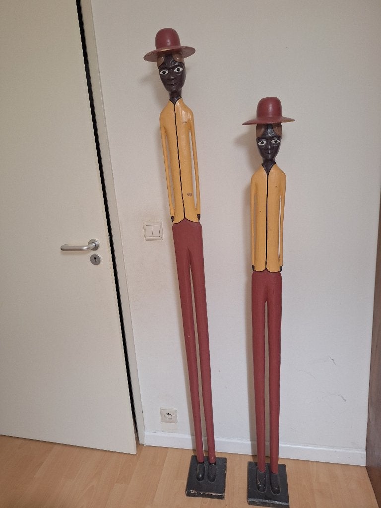 Set Afrikaanse beelden, Ophalen, Beeld, Hout, Vogel