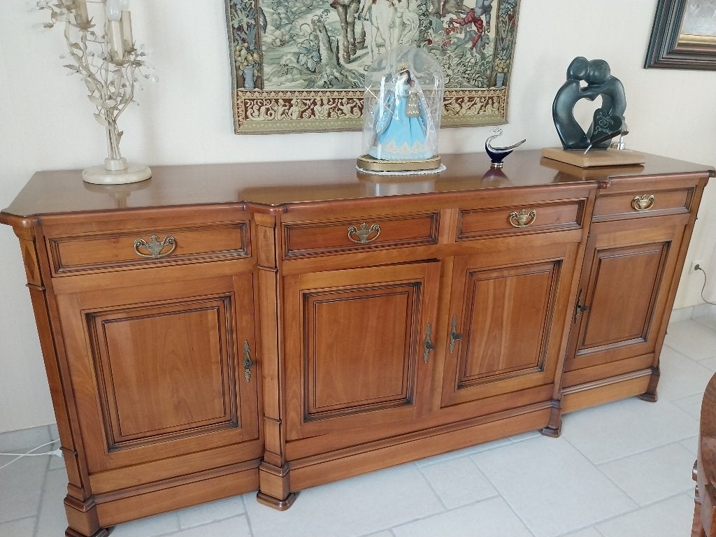 Prachtig klassiek houten dressoir - notenhout, Ophalen, Met lade(s), Zo goed als nieuw, 200 cm of meer