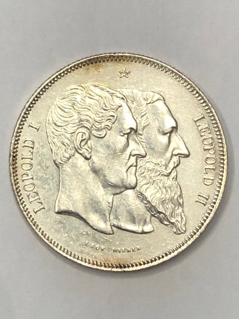 Munt zilver België module 5 frank 1880 Leopold II kwaliteit, Timbres & Monnaies, Enlèvement ou Envoi, Monnaie en vrac, Argent