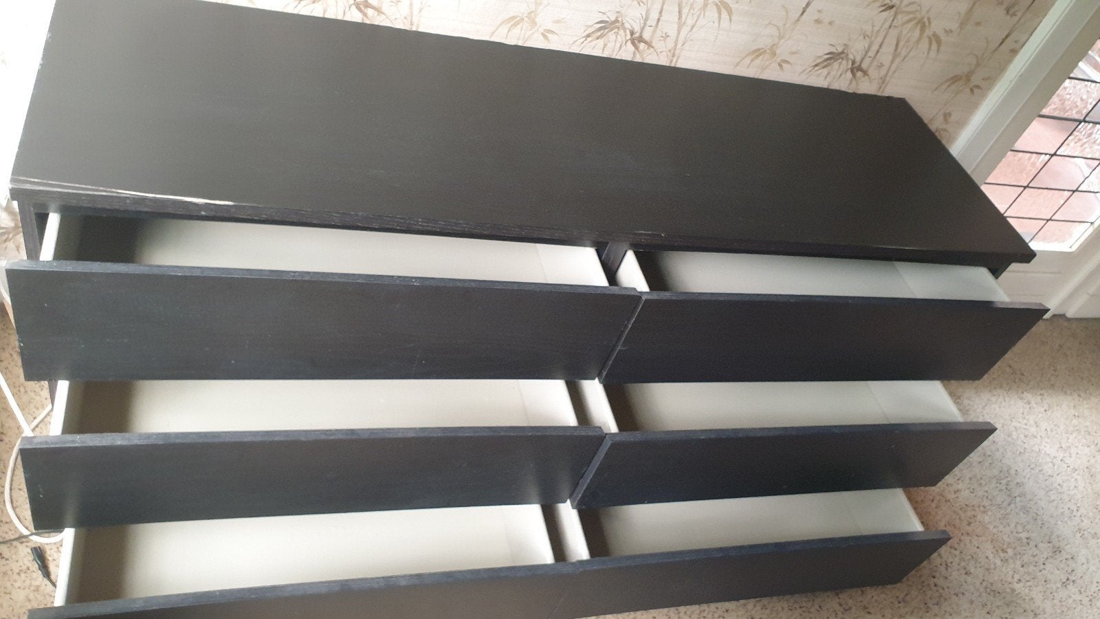 Ikea MALM ladekast met 6 lades zwartbruin 160x78 cm, Ophalen