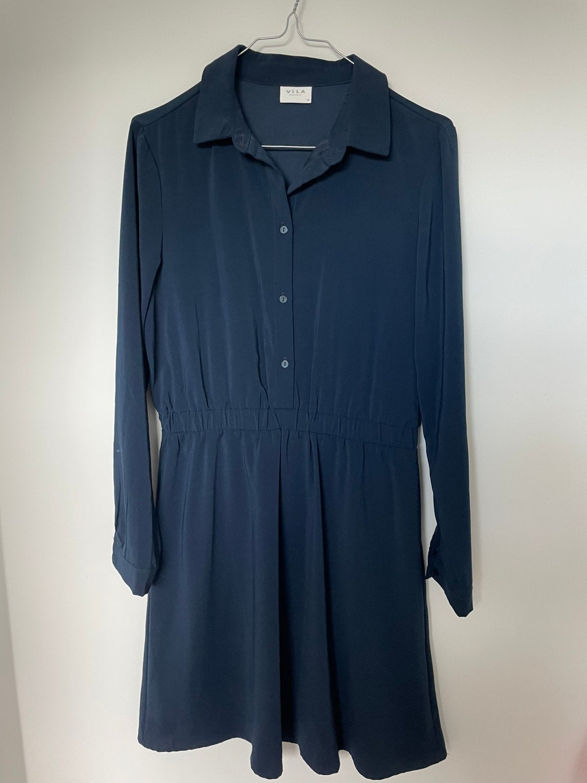 Vila hemdjurk M, Kleding | Dames, Jurken, Maat 38/40 (M), Blauw, Ophalen of Verzenden, Zo goed als nieuw