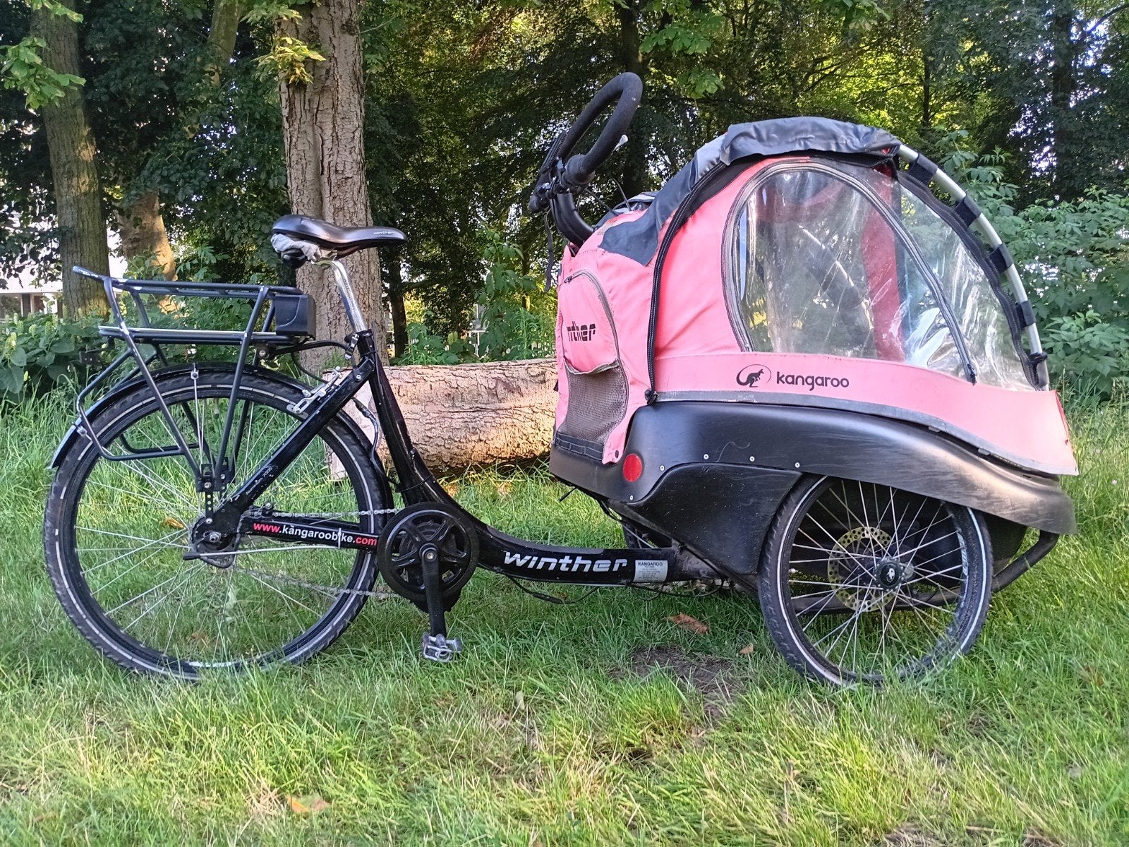 Elektrische bakfiets Winther Kangaroo, Fietsen en Brommers, Fietsen | Bakfietsen, Ophalen, 3 kinderen