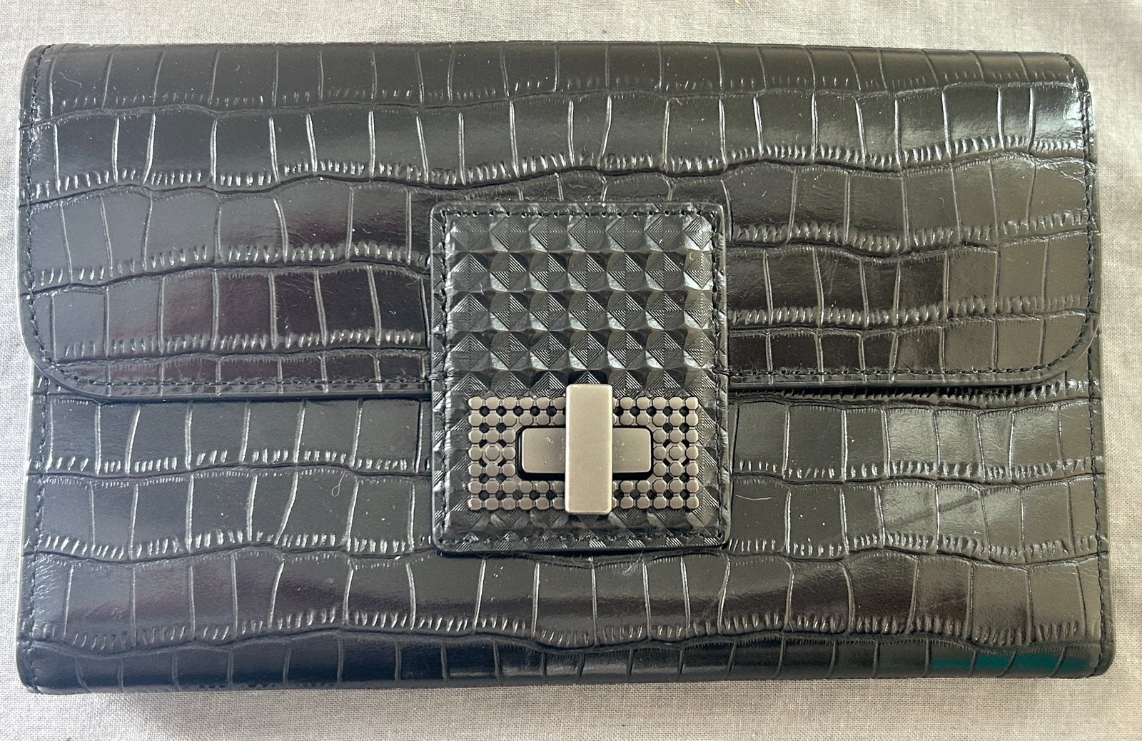 Clio Goldbrenner portefeuille pochette cuir noir, Autres marques, Cuir, Enlèvement ou Envoi, Comme neuf