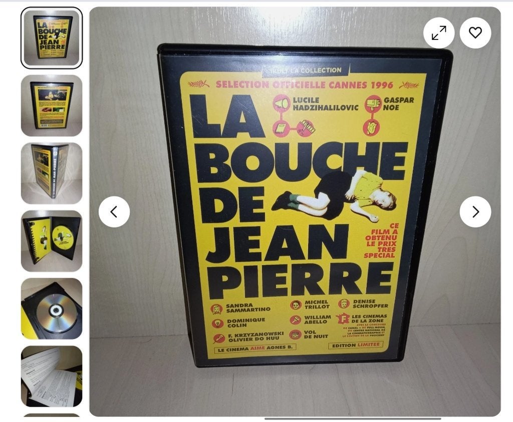 La Bouche de Jean-Pierre DVD (L. Hadzihalilovic Gaspar Noé), Enlèvement ou Envoi