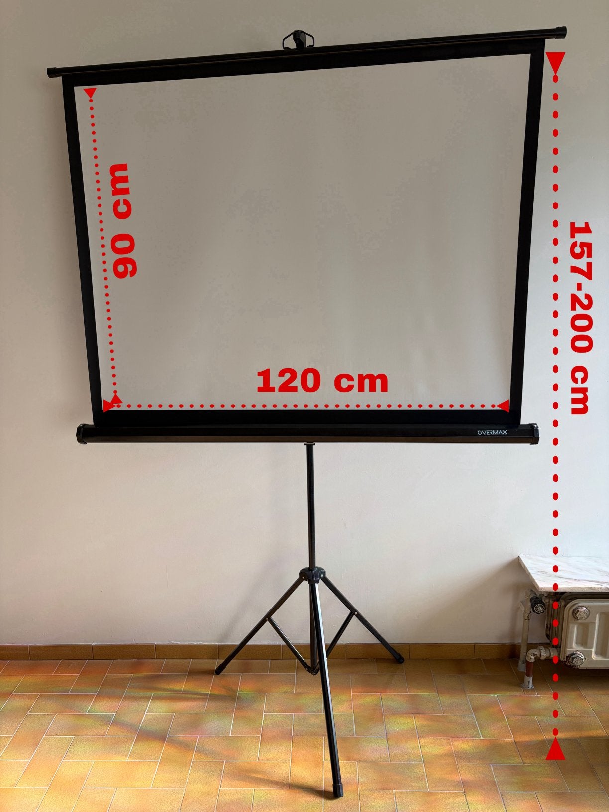 Projectiescherm 60 inch (90x120) in nieuwstaat, Ophalen, Handmatig, Zo goed als nieuw