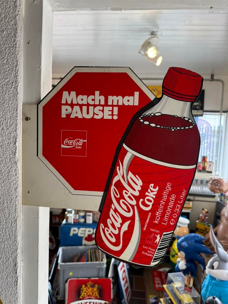 Coca Cola oud reclamebord, Verzamelen, Ophalen, Gebruikt, Reclamebord
