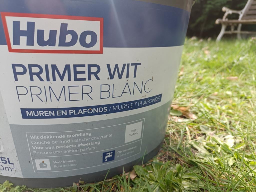Verf Primer Wit 10L (Hubo), Doe-het-zelf en Bouw, Ophalen, Wit, Verf