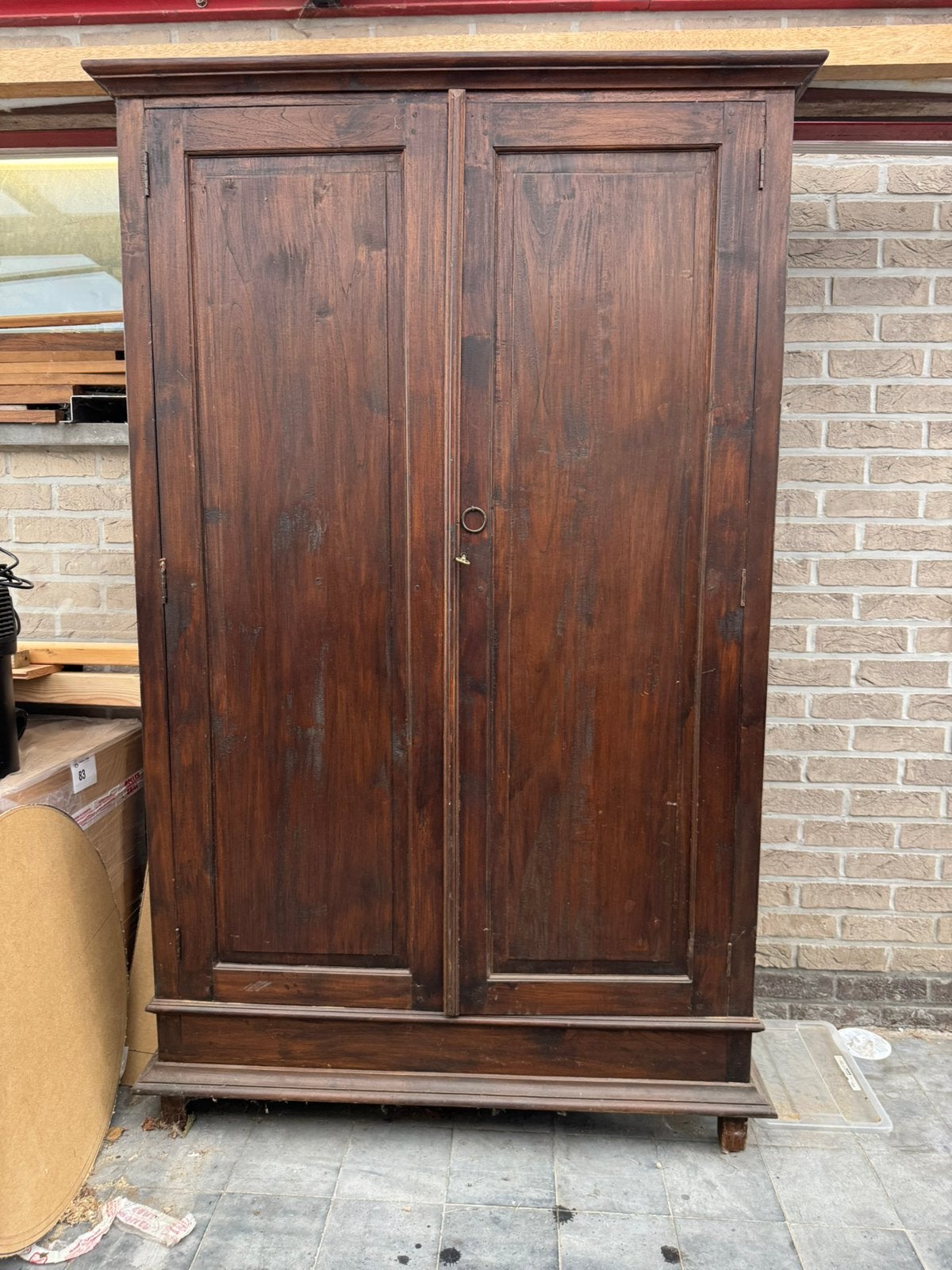 Massief houten wandkast, Antiek en Kunst, Ophalen