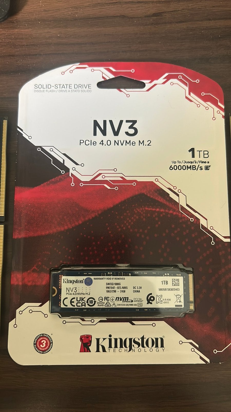 Kingston NV3 SSD van 1 TB - Nieuw, Intern, SSD, Ophalen of Verzenden, Zo goed als nieuw