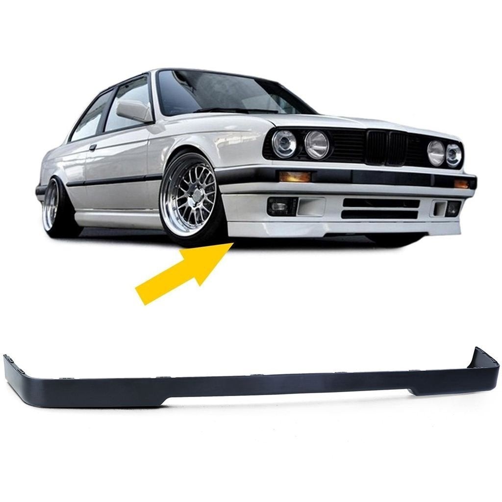 Voorbumper spoiler Onderlip Voor BMW E30 Mat Zwart, Verzenden