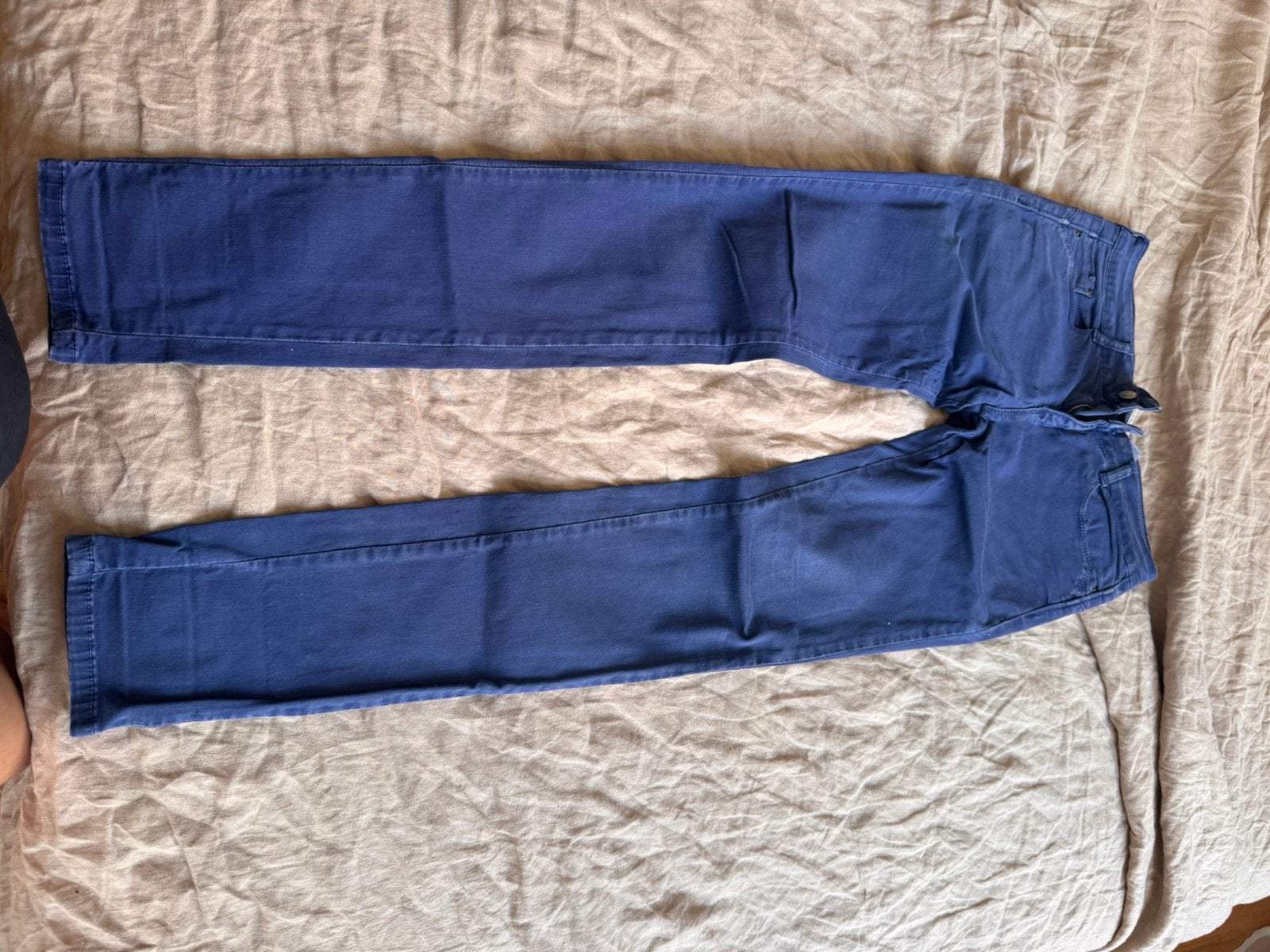 Pantalon bleu Zara, Enlèvement, Porté, Bleu